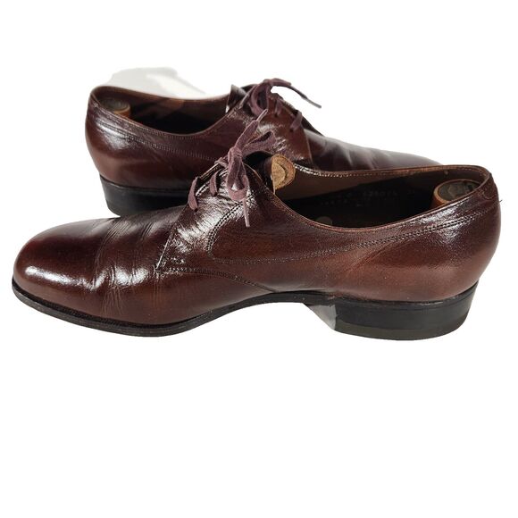 Florsheim Dress Shoes Mens Sz 10.5 C Vtg Derby Brown Lace Up Shoe Trees 625014 - Picture 3 of 13